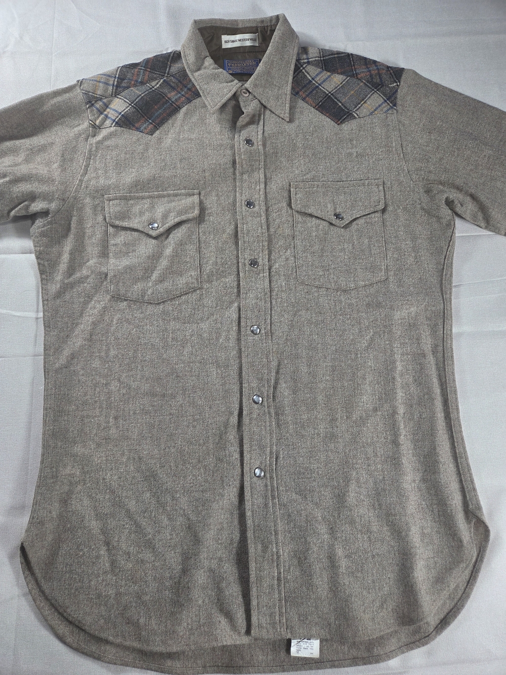 Pendleton High Grade Western Wear Wool Snap Shirt M USA Western